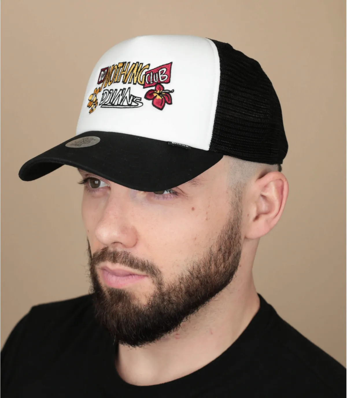 casquette trucker noire et blanche - Casquette Trucker HFT DNC Guy Djinns : Headict